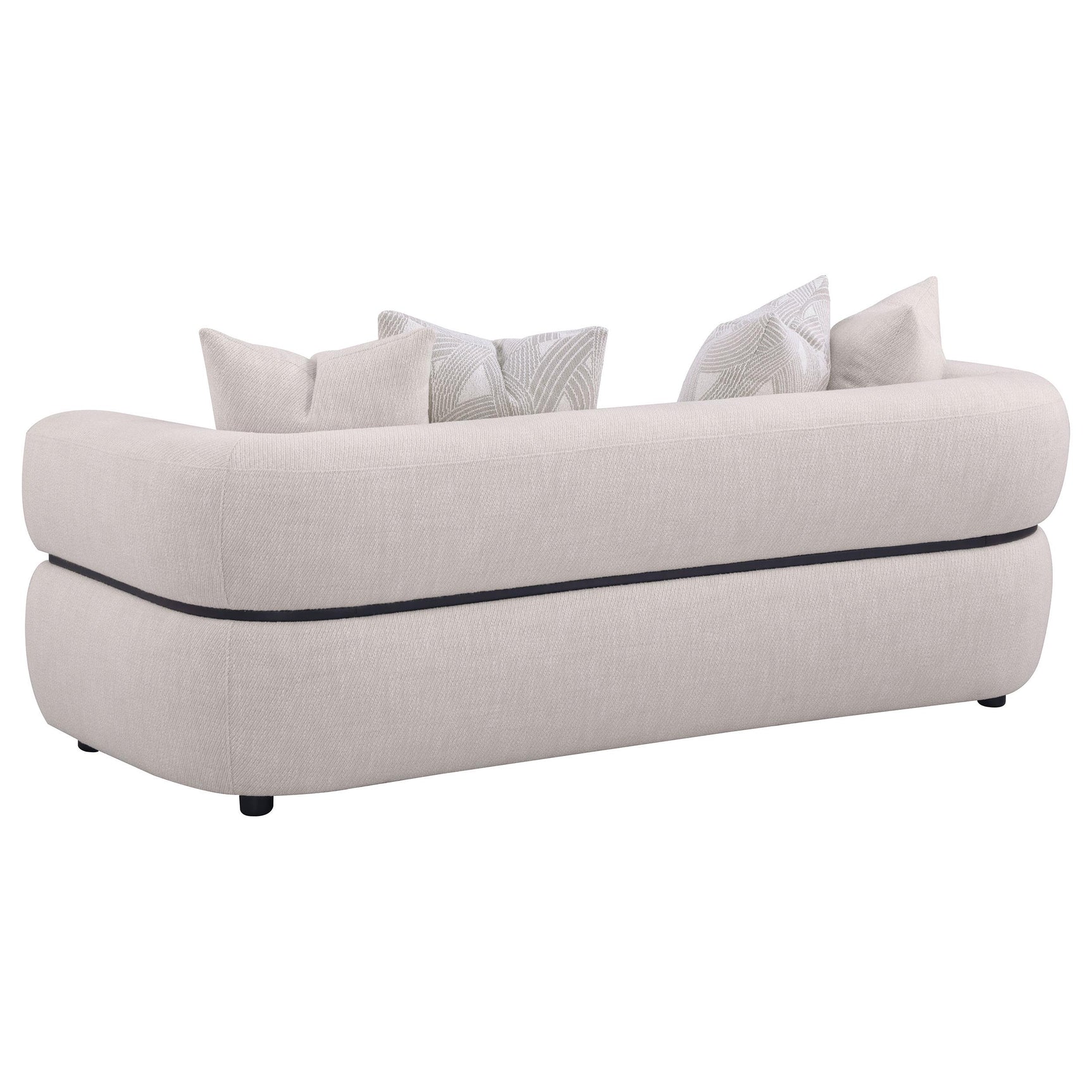 Jeanette 3-piece Fabric Upholstered Round Arm Sofa Set Beige