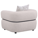 Jeanette 3-piece Fabric Upholstered Round Arm Sofa Set Beige