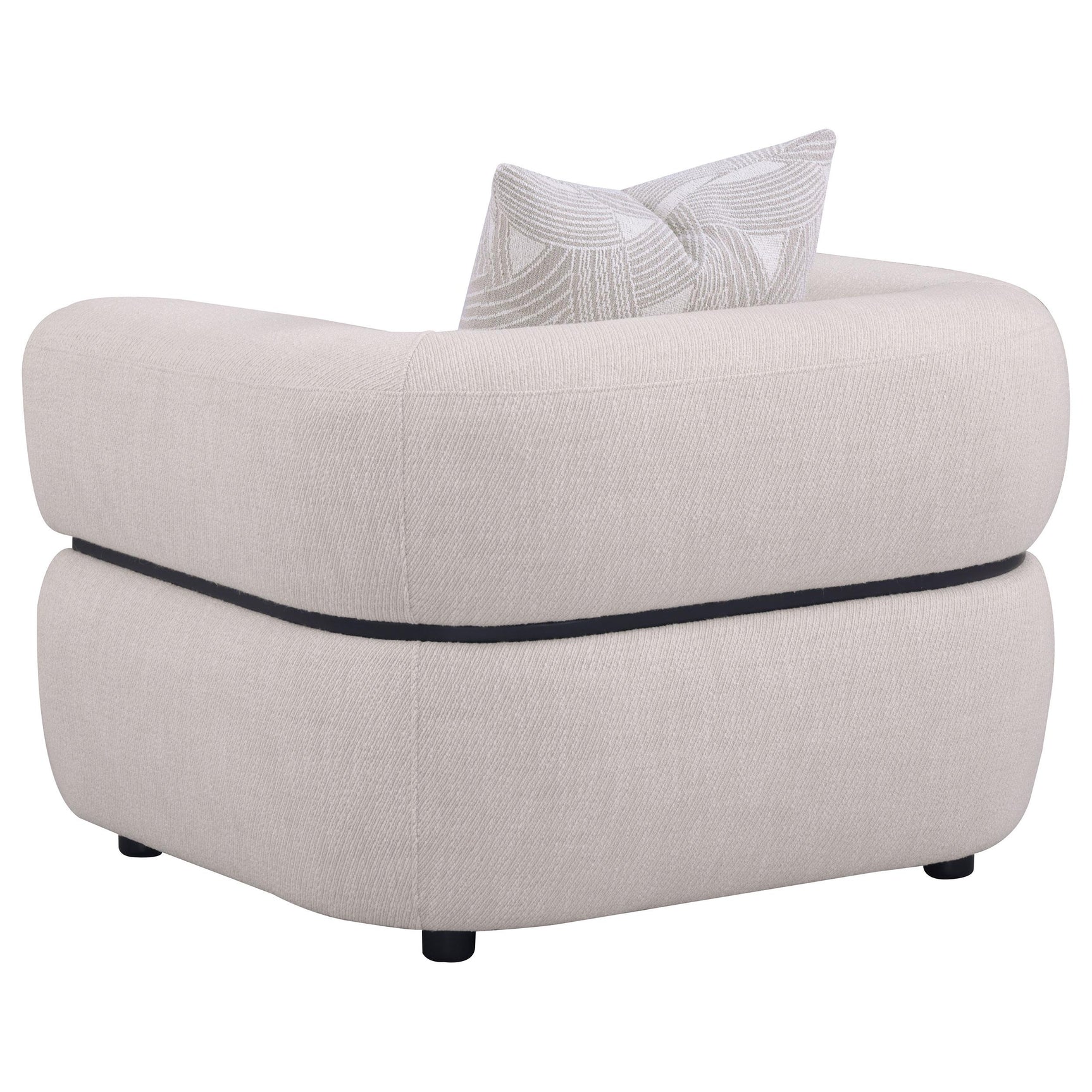 Jeanette 3-piece Fabric Upholstered Round Arm Sofa Set Beige