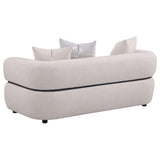 Jeanette 73-inch Fabric Upholstered Round Arm Loveseat Beige