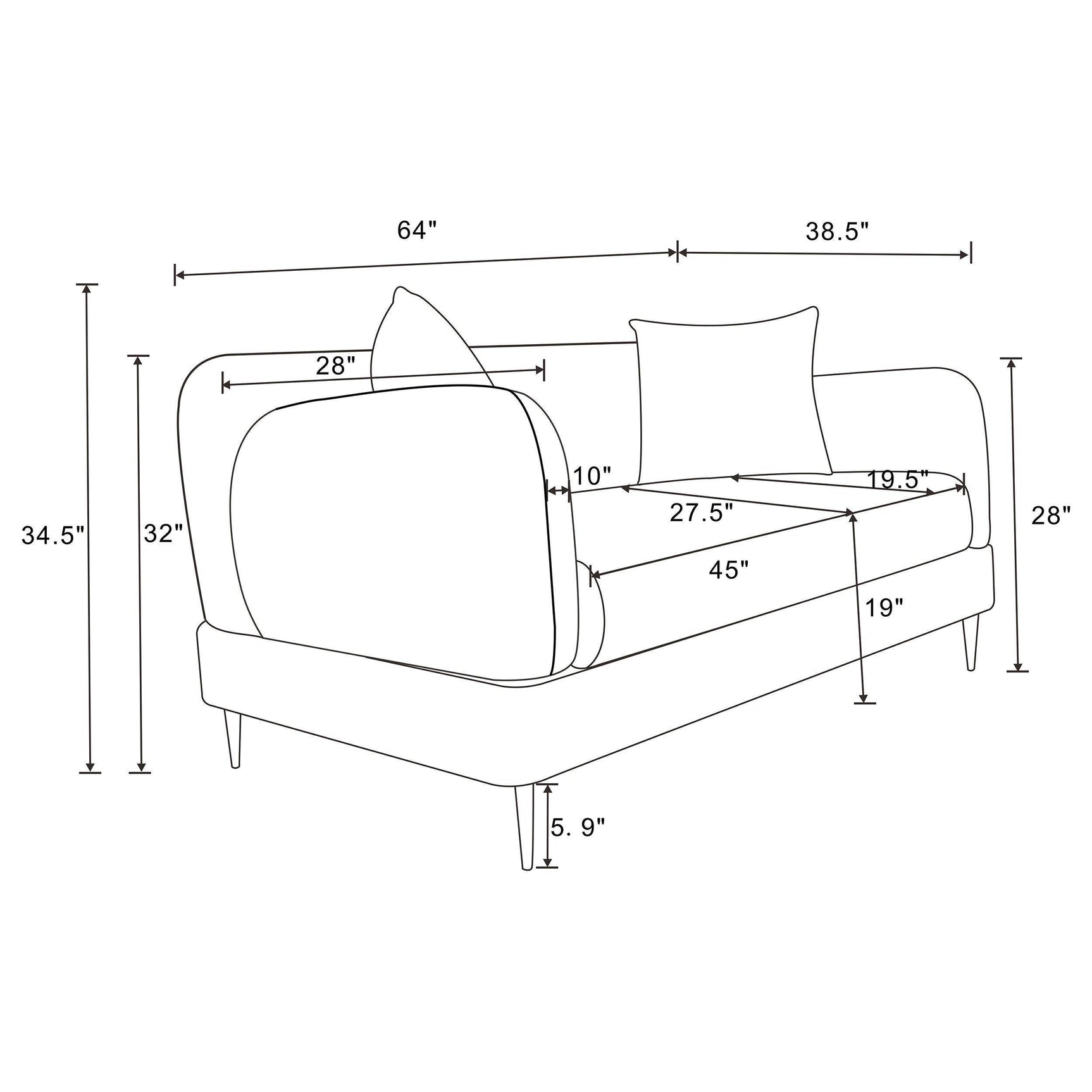 Soba Rich Green Loveseat