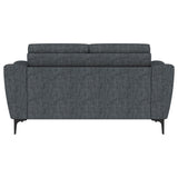 Nolan Upholstered Sloped Track Arm Loveseat Charcoal