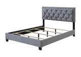 Danzy Gray Modern Sleek Traditonal Fabric Tufted King Bed - Ella Furniture