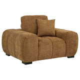 Octavia Fabric Upholstered Track Arm Accent Chair Amber