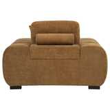 Octavia Fabric Upholstered Track Arm Accent Chair Amber