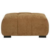 Octavia Fabric Upholstered Rectangular Ottoman Amber