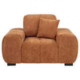 Octavia Fabric Upholstered Track Arm Accent Chair Orange