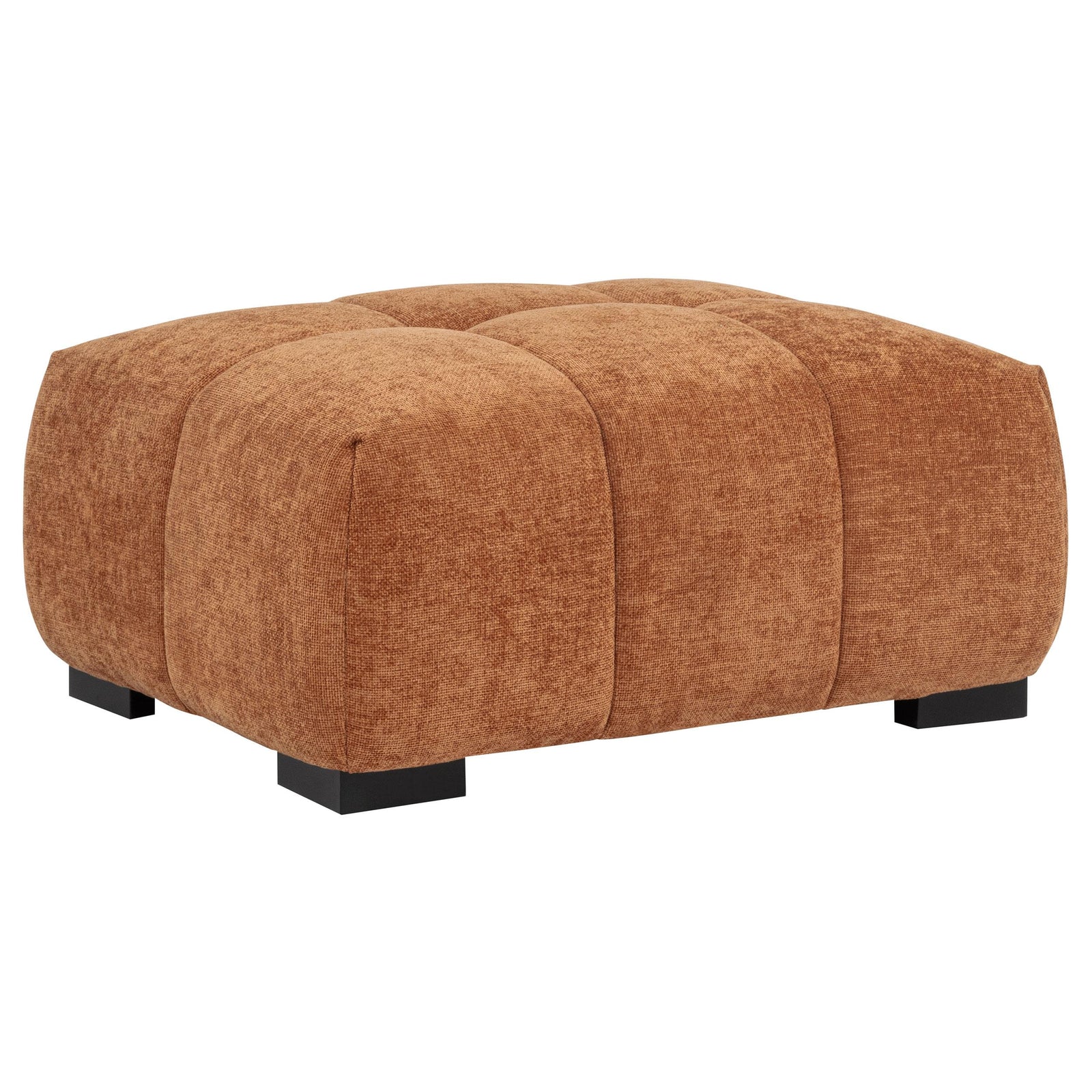 Octavia Fabric Upholstered Rectangular Ottoman Orange