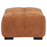 Octavia Fabric Upholstered Rectangular Ottoman Orange