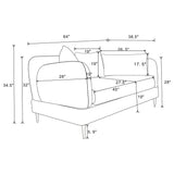 Jade Chenille Upholstered Sculpted Track Arm Loveseat Latte