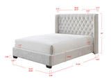 Daphne Light Gray Upholstered Tufted Panel Queen Bed