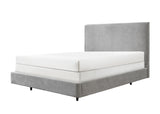 Nirvana Gray Modern Contemporary Plywood Velvet Upholstered Panel Queen Bed - Ella Furniture