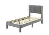 Lucia Light Gray Upholstered Platform Full Bed