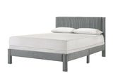 Lucia Light Gray Upholstered Platform Twin Bed