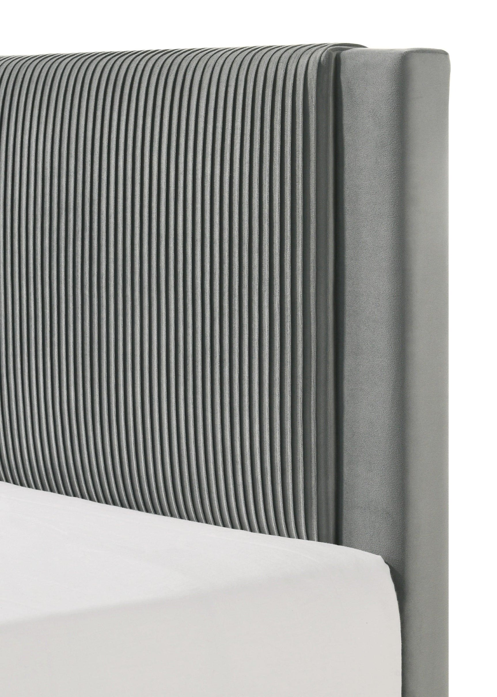 Lucia Light Gray Upholstered Platform Twin Bed