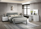 Lucia Light Gray Upholstered Platform Full Bed
