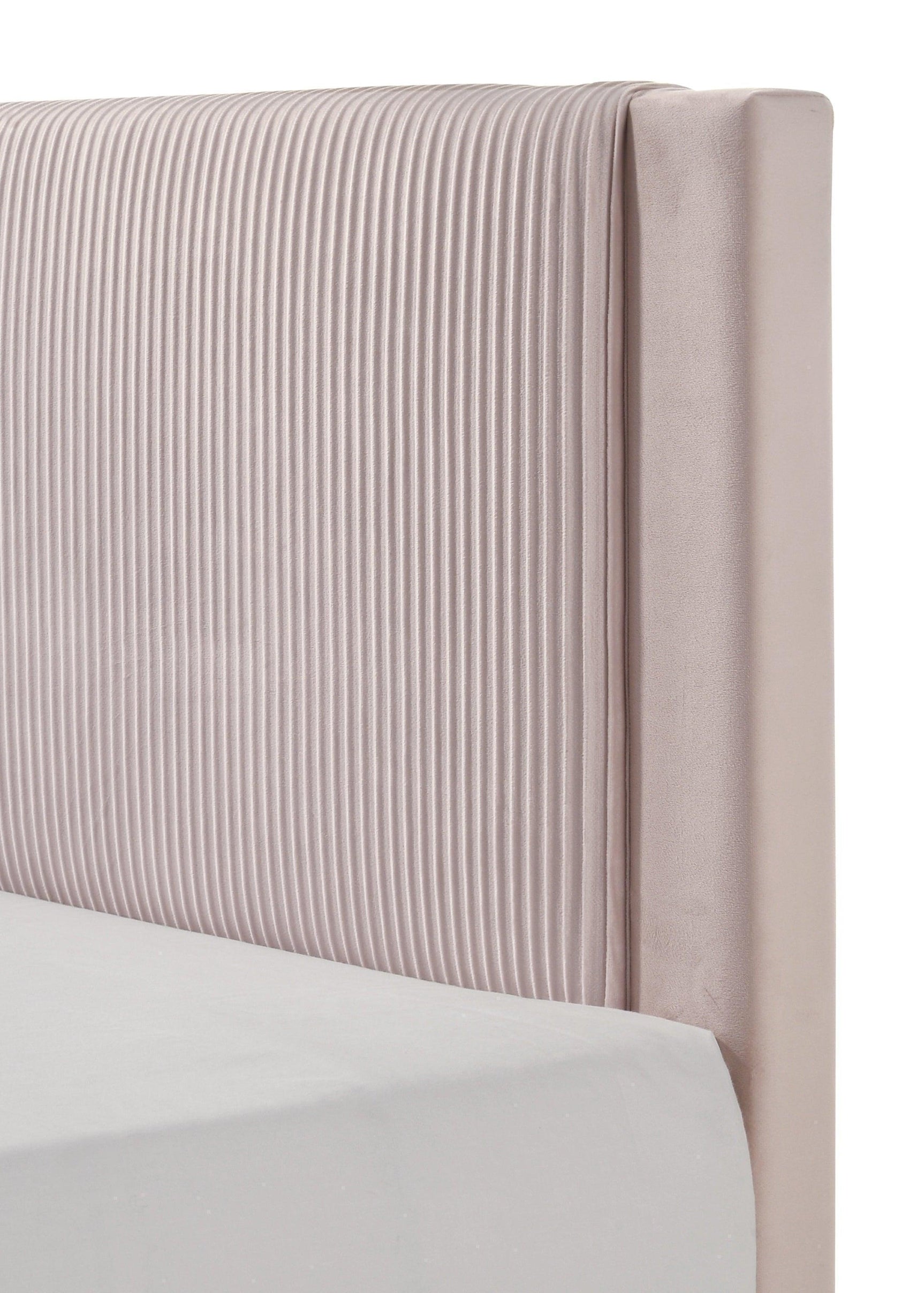 Lucia Pink Upholstered Platform Queen Bed