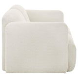 Dorset Fabric Upholstered Round Track Arm Loveseat White