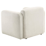 Dorset Fabric Upholstered Round Track Arm Accent Chair White