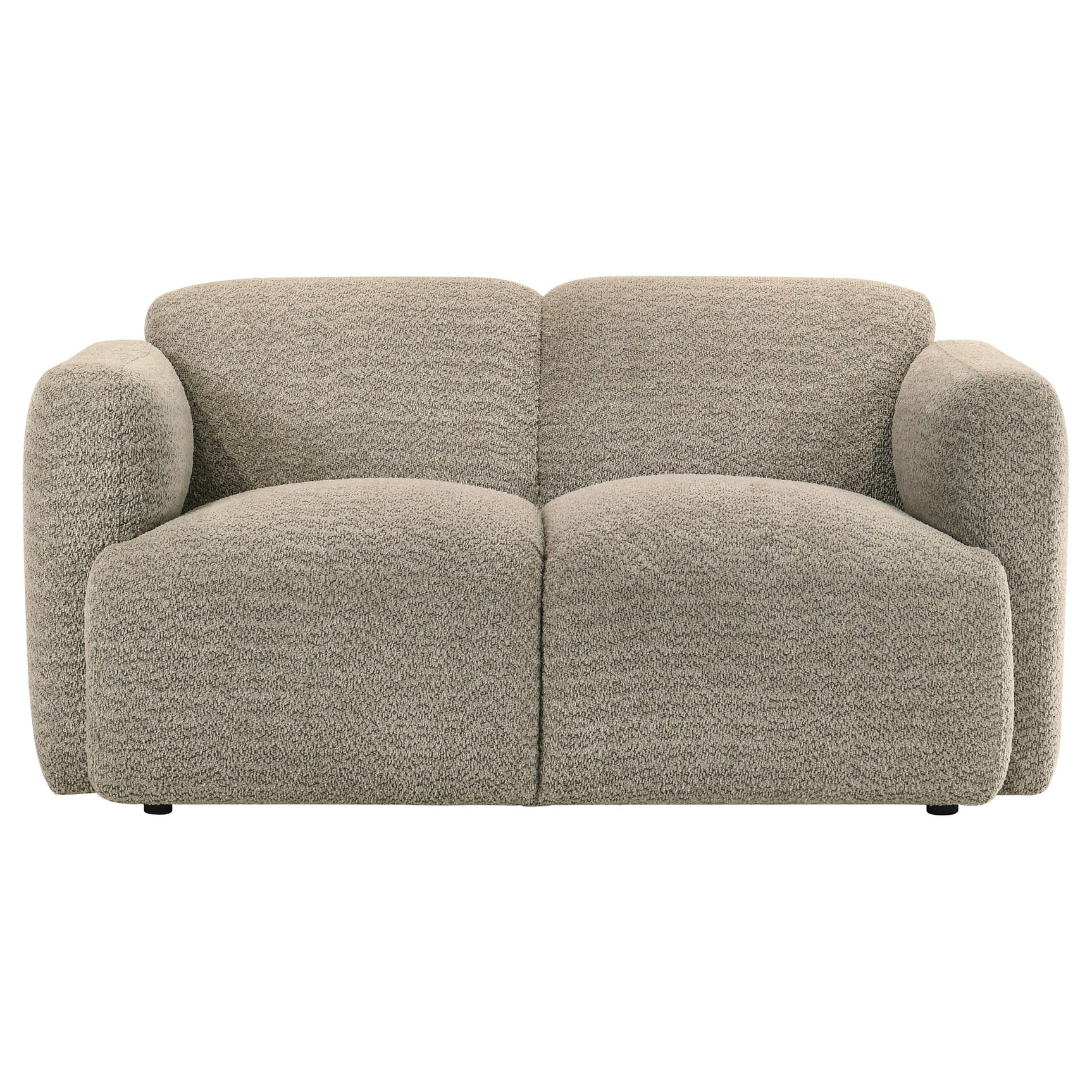 Dorset 2-piece Upholstered Round Track Arm Sofa Set Brown
