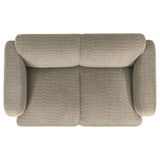 Dorset Fabric Upholstered Round Track Arm Loveseat Brown