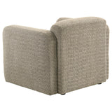 Dorset Fabric Upholstered Round Track Arm Accent Chair Brown