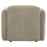 Dorset Fabric Upholstered Round Track Arm Accent Chair Brown