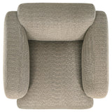 Dorset Fabric Upholstered Round Track Arm Accent Chair Brown
