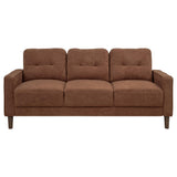 Bowen II 2-piece Fabric Upholstered Track Arm Sofa Set Rust