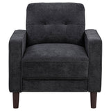 Bowen II Fabric Upholstered Track Arm Chair Steel Grey