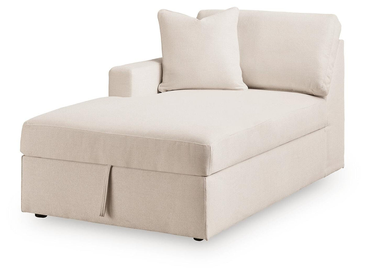 Modmax Oyster 5-Piece Double Storage Chaise Sectional with Audio Consoles — angled view