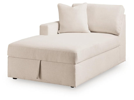 Modmax Oyster 5-Piece Double Storage Chaise Sectional with Audio Consoles — angled view