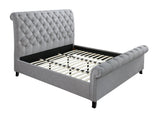 Kate Gray Modern Fabric Queen Upholstered Tufted Sleigh Platform Bed - Ella Furniture