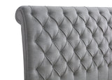 Kate Gray Modern Fabric Queen Upholstered Tufted Sleigh Platform Bed - Ella Furniture