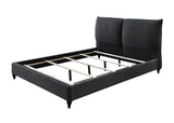Jenn Charcoal Modern Contemporary Plywood Fabric/Velvet Upholstered Panel King Bed - Ella Furniture