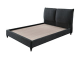 Jenn Charcoal Modern Contemporary Plywood Fabric/Velvet Upholstered Panel King Bed - Ella Furniture