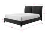 Jenn Charcoal Modern Contemporary Plywood Fabric/Velvet Upholstered Panel King Bed - Ella Furniture