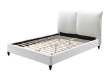 Jenn White Modern Traditional Fabric King Platform Bed - Ella Furniture