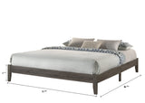 Skyler Gray Modern Sleek Contemporary Wood Queen Platform Bed - Ella Furniture