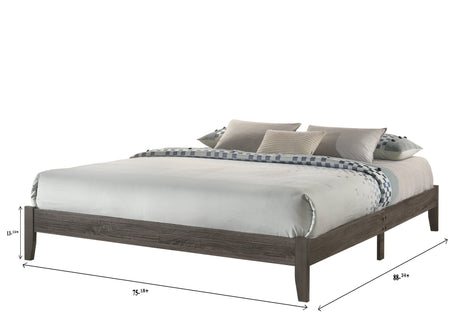 Skyler Gray Modern Sleek Contemporary Wood Queen Platform Bed - Ella Furniture