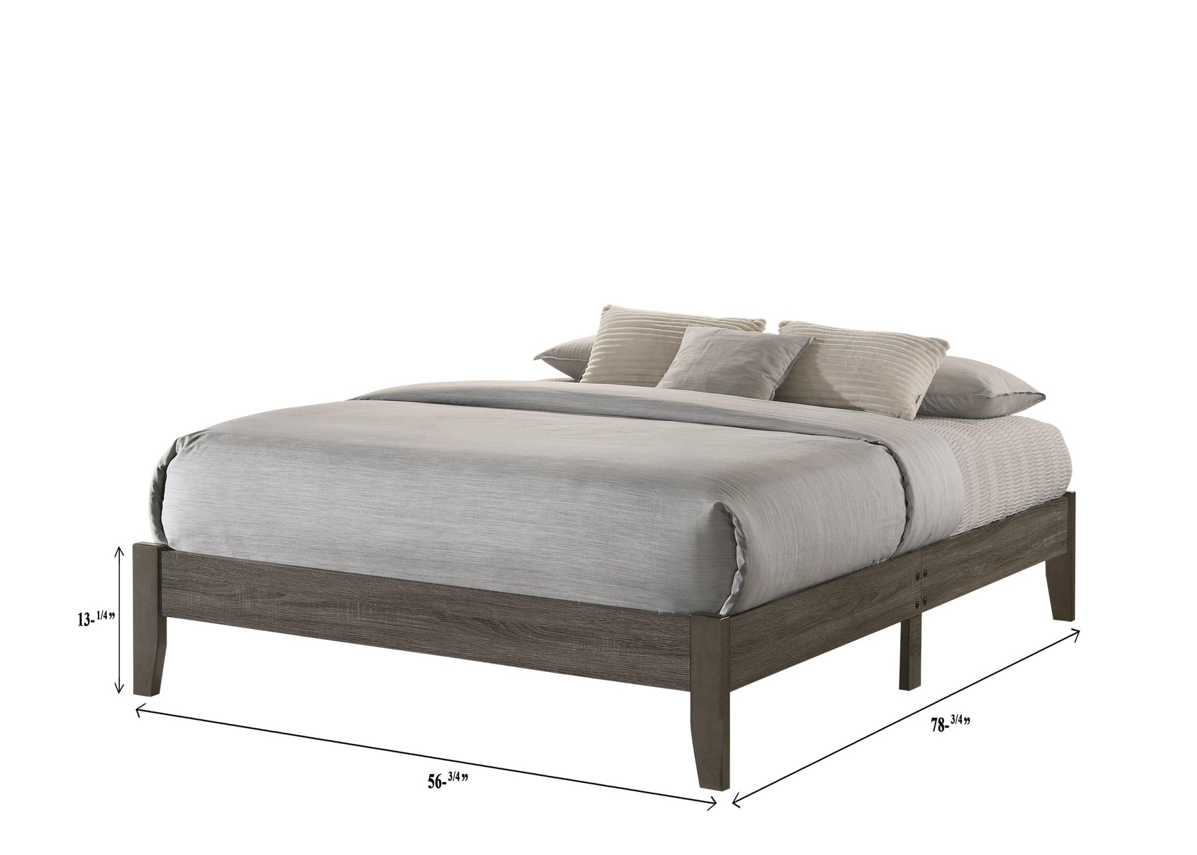 Skyler Gray Modern Sleek Contemporary Wood Queen Platform Bed - Ella Furniture
