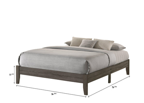 Skyler Gray Modern Sleek Contemporary Wood Queen Platform Bed - Ella Furniture