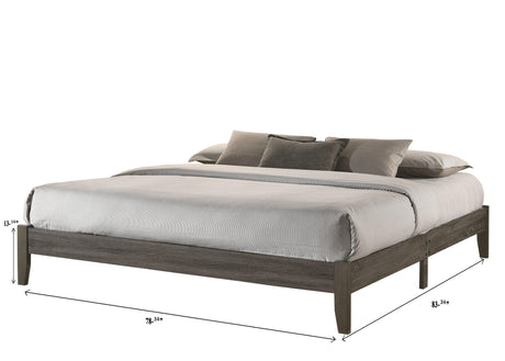 Skyler Gray Modern Sleek Contemporary Wood Queen Platform Bed - Ella Furniture
