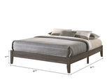 Skyler Gray Modern Sleek Contemporary Wood Queen Platform Bed - Ella Furniture