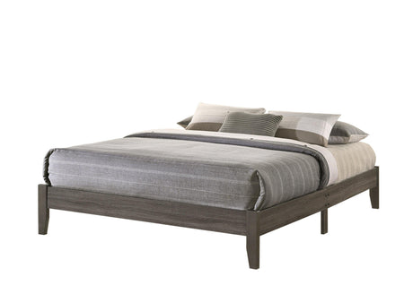 Skyler Gray Modern Sleek Contemporary Wood Queen Platform Bed - Ella Furniture
