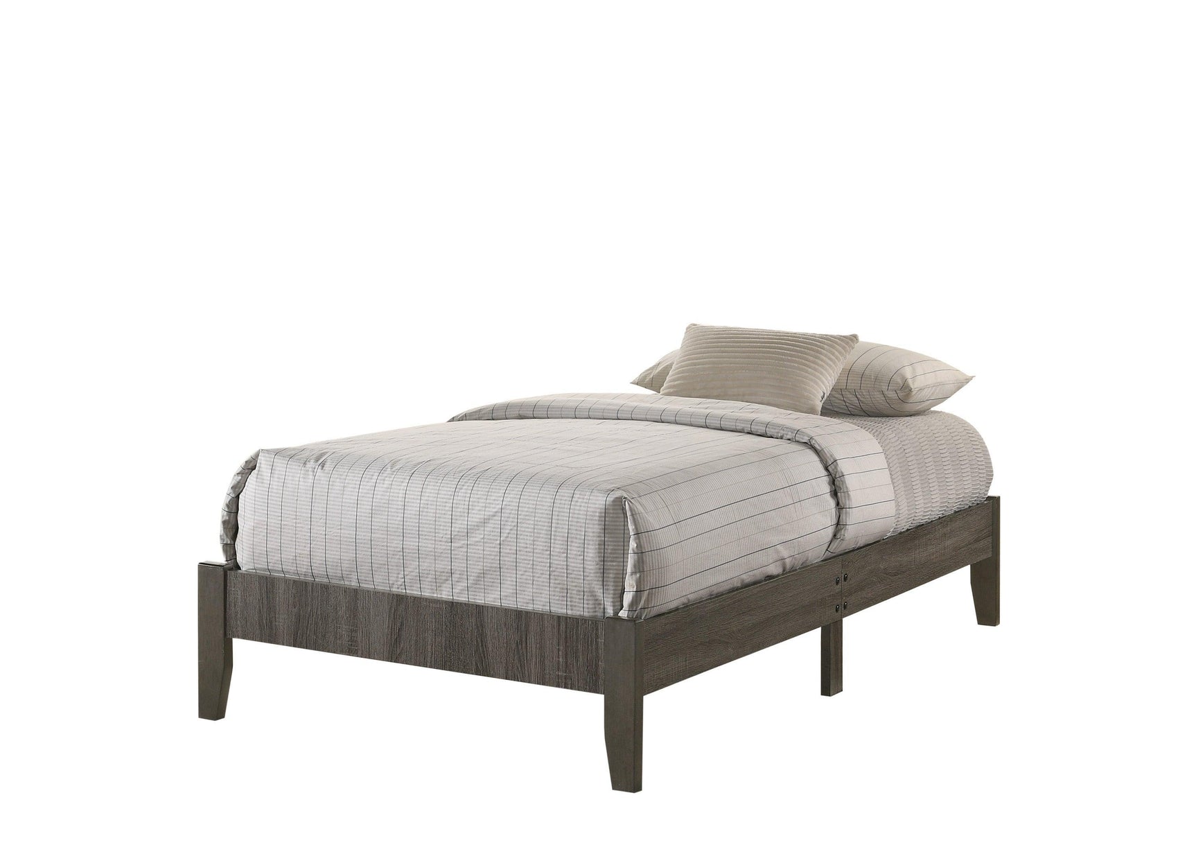 Skyler Gray Modern Sleek Contemporary Wood Queen Platform Bed - Ella Furniture