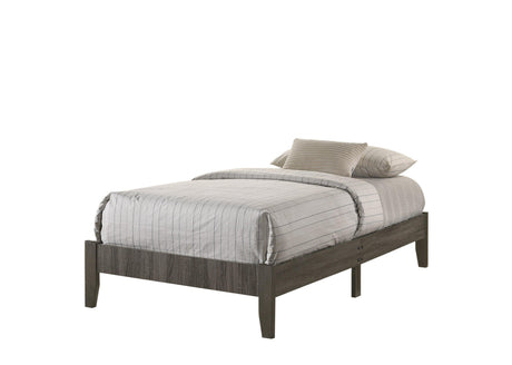 Skyler Gray Modern Sleek Contemporary Wood Queen Platform Bed - Ella Furniture