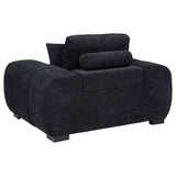 Octavia Fabric Upholstered Track Arm Accent Chair Black