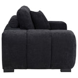 Octavia Fabric Upholstered Track Arm Accent Chair Black