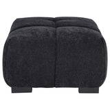 Octavia Fabric Rectangular Upholstered Ottoman Black